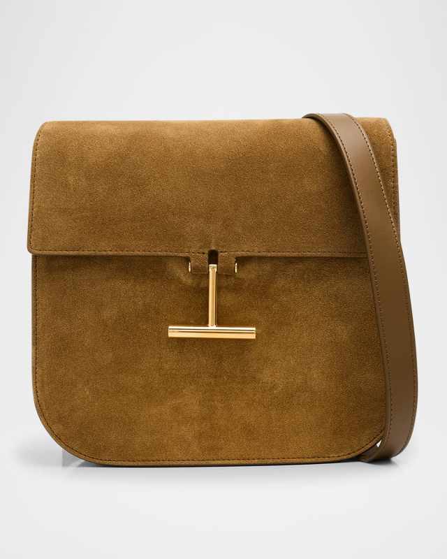 Tara Medium Suede Saddle Crossbody Bag